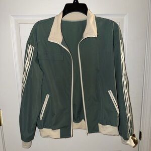 Green striped bomber jacket